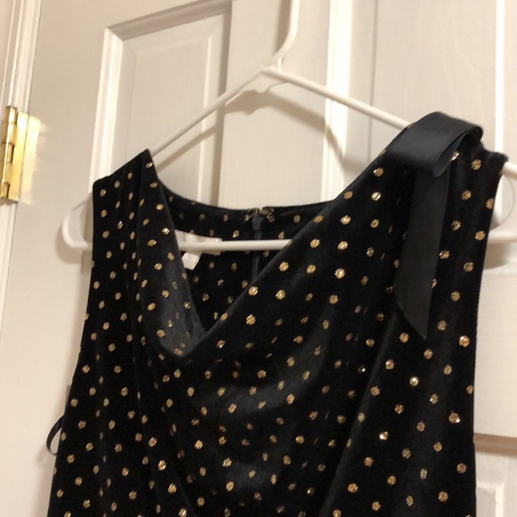 Talbots black small dress with gold polka dots - great for a Christmas party - Picture 2 of 6